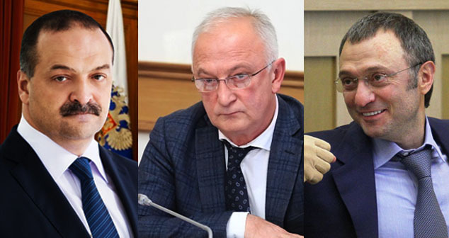 Сергей Меликов, Абдулпатах Амирханов, Сулейман Керимов (слева направо). Коллаж "Кавказского узла". Фото: пресс-служба Правительства РД, http://president.e-dag.ru https://ru.wikipedia.org Сергей Меликов, Абдулпатах Амирханов, Сулейман Керимов (слева направо). Коллаж "Кавказского узла". Фото: пресс-служба Правительства РД, http://president.e-dag.ru https://ru.wikipedia.org