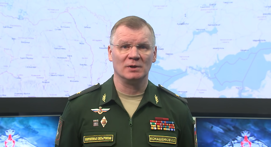 Представитель Минобороны России Игорь Конашенков. Скриншот с видео Минобороны https://www.youtube.com/watch?v=gAr2TwiWo3s Представитель Минобороны России Игорь Конашенков. Скриншот с видео Минобороны https://www.youtube.com/watch?v=gAr2TwiWo3s