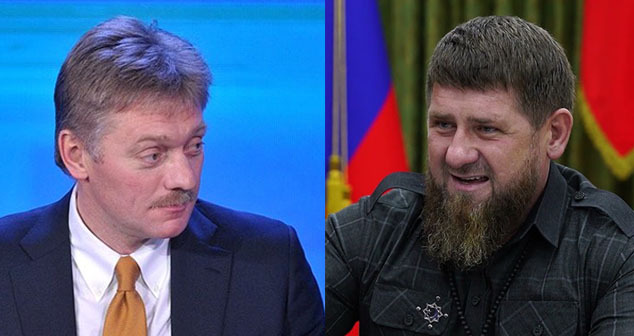 Дмитрий Песков (слева) и Рамзан Кадыров. Коллаж "Кавказского узла". Фото: http://www.kremlin.ru Скриншот видео https://www.youtube.com/watch?v=Qmsph0ObD20 Дмитрий Песков (слева) и Рамзан Кадыров. Коллаж "Кавказского узла". Фото: http://www.kremlin.ru Скриншот видео https://www.youtube.com/watch?v=Qmsph0ObD20