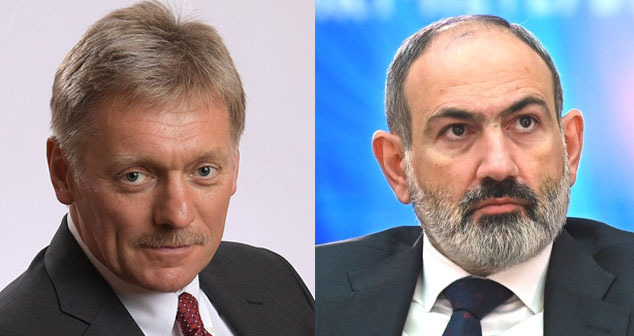 Дмитрий Песков (слева) и Никол Пашинян. Коллаж "Кавказского узла". Фото: Kremlin.ru пресс-служба Президента РФ Дмитрий Песков (слева) и Никол Пашинян. Коллаж "Кавказского узла". Фото: Kremlin.ru пресс-служба Президента РФ