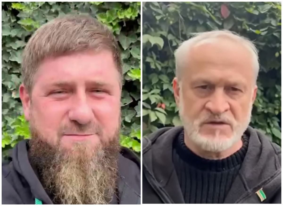 Рамзан Кадыров и Ахмед Закаев. Стоп-кадр видео из Telegram-канала Кадырова (https://t.me/RKadyrov_95/2847) и YouTube-канала Закаева (https://www.youtube.com/watch?v=STH9b-IxHqQ) от 21.09.22 Рамзан Кадыров и Ахмед Закаев. Стоп-кадр видео из Telegram-канала Кадырова (https://t.me/RKadyrov_95/2847) и YouTube-канала Закаева (https://www.youtube.com/watch?v=STH9b-IxHqQ) от 21.09.22