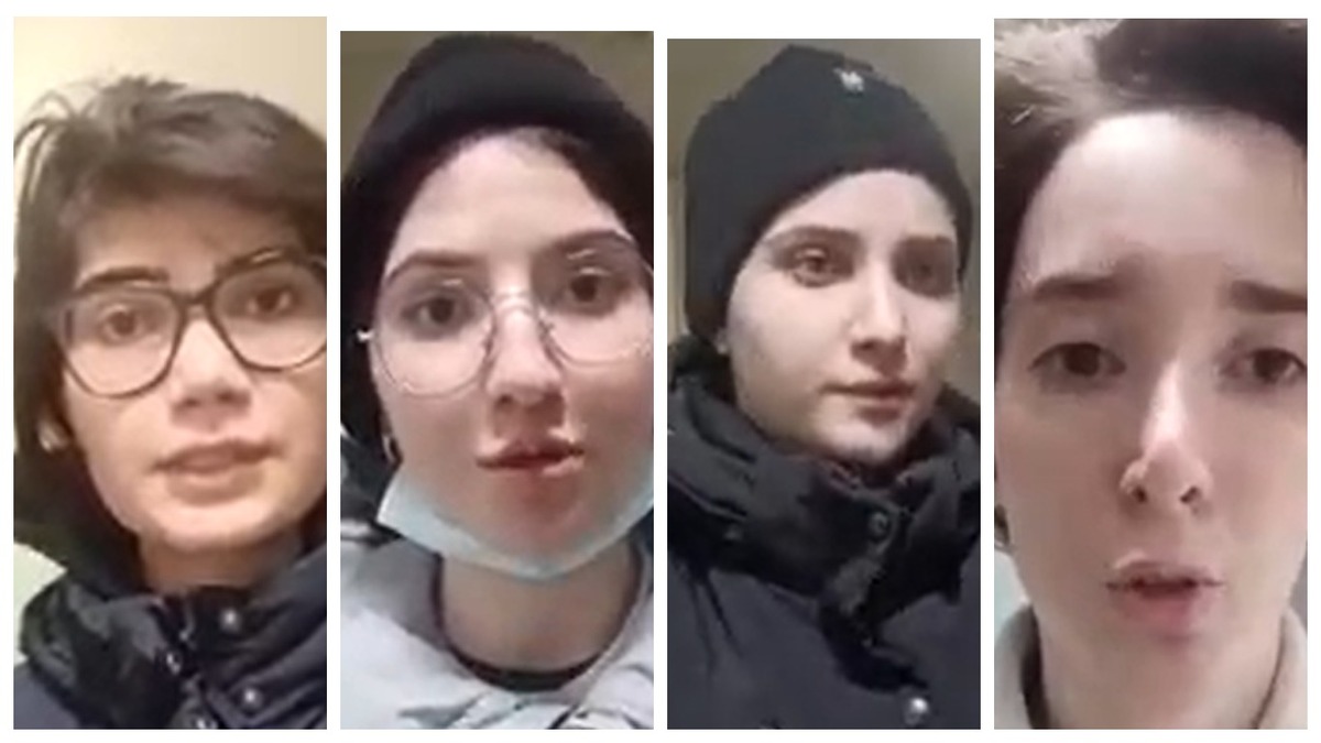 Девушки из Дагестана, удерживаемые на КПП "Верхний Ларс". Коллаж "Кавказского узла" из стоп-кадров видео, опубликованного в Facebook* Светланы Анохиной https://m.facebook.com/mk.ksana?eav=Afa8GrKigGFGet6zeJTzNx7j6jgEpCAZtbrjbTp4HQwOU-nh-b2hvLK6wSyE-ce0SwA&paipv=0 Девушки из Дагестана, удерживаемые на КПП "Верхний Ларс". Коллаж "Кавказского узла" из стоп-кадров видео, опубликованного в Facebook* Светланы Анохиной https://m.facebook.com/mk.ksana?eav=Afa8GrKigGFGet6zeJTzNx7j6jgEpCAZtbrjbTp4HQwOU-nh-b2hvLK6wSyE-ce0SwA&paipv=0