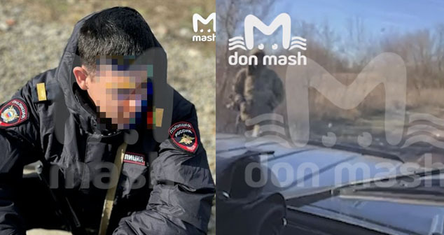 Сотрудник полиции, которого ранил стрелок, и кадр видео с предполагаемым стрелком, снятое из автомобиля https://t.me/breakingmash/40410. Коллаж "Кавказского узла". Фото: Telegram-канал Mash Сотрудник полиции, которого ранил стрелок, и кадр видео с предполагаемым стрелком, снятое из автомобиля https://t.me/breakingmash/40410. Коллаж "Кавказского узла". Фото: Telegram-канал Mash