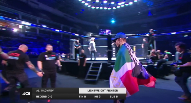 Эли Кадыров перед боем, стоп-кадр видео https://ppv.aca-mma.com/aca150/en/ Эли Кадыров перед боем, стоп-кадр видео https://ppv.aca-mma.com/aca150/en/