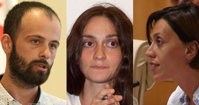Серги Капанадзе, Тамта Микеладзе, Ника Читадзе (слева направо). Коллаж "Кавказского узла". Фото Эдиты Бадасян для "Кавказского узла", https://1tv.ge Серги Капанадзе, Тамта Микеладзе, Ника Читадзе (слева направо). Коллаж "Кавказского узла". Фото Эдиты Бадасян для "Кавказского узла", https://1tv.ge