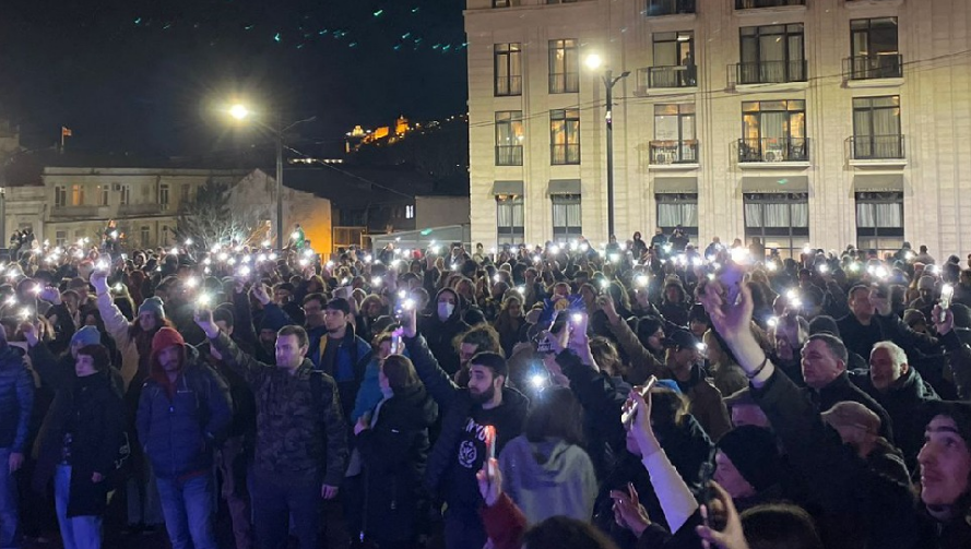 Акция в поддержку Лазара Григориадиса. Скриншот фото из Facebook (деятельность компании Meta, которая владеет соцсетью, запрещена в России) партии "Европейская Грузия", https://www.facebook.com/photo/?fbid=763828038440302&set=pcb.763829988440107 Акция в поддержку Лазара Григориадиса. Скриншот фото из Facebook (деятельность компании Meta, которая владеет соцсетью, запрещена в России) партии "Европейская Грузия", https://www.facebook.com/photo/?fbid=763828038440302&set=pcb.763829988440107