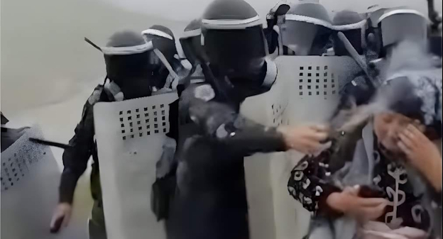 Полицейский использует слезоточивый газ против женщины в селе Союдлу, фото: https://www.facebook.com/photo/?fbid=2343052102563173&set=pcb.2343052119229838, * деятельность компании Meta (владеет Facebook, Instagram и WhatsApp) запрещена в России. Полицейский использует слезоточивый газ против женщины в селе Союдлу, фото: https://www.facebook.com/photo/?fbid=2343052102563173&set=pcb.2343052119229838, * деятельность компании Meta (владеет Facebook, Instagram и WhatsApp) запрещена в России.