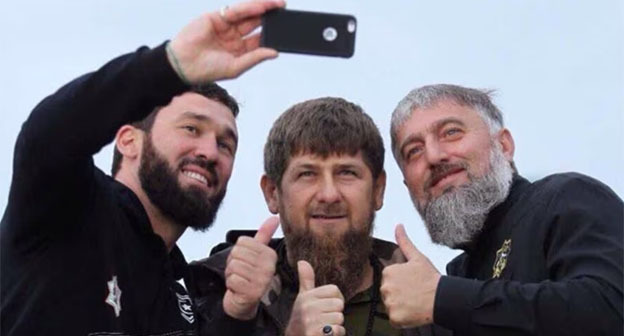 Магомед Даудов, Рамзан Кадыров, Адам Делимханов (слева направо). Фото: со страницы Магомеда Даудова ВКонтакте Магомед Даудов, Рамзан Кадыров, Адам Делимханов (слева направо). Фото: со страницы Магомеда Даудова ВКонтакте