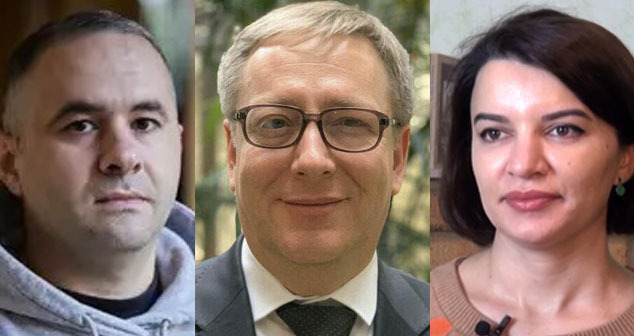 Ульви Гасанли, Хафиз Бабалы, Севиндж Вагифгызы (слева направо). Коллаж "Кавказского узла". Фото: Кадр видео Amerikanın Səsi / YouTube www.youtube.com/watch?v=MXAHM9xLj6Y, https://pressklub.az/news_ru/politics_ru/zaderzhan-direktor-izdaniya-abzas-media-ulvi-gasanli/?lang=ru, личная страница Instagram принадлежит компании Meta деятельность которой запрещена в России Ульви Гасанли, Хафиз Бабалы, Севиндж Вагифгызы (слева направо). Коллаж "Кавказского узла". Фото: Кадр видео Amerikanın Səsi / YouTube www.youtube.com/watch?v=MXAHM9xLj6Y, https://pressklub.az/news_ru/politics_ru/zaderzhan-direktor-izdaniya-abzas-media-ulvi-gasanli/?lang=ru, личная страница Instagram принадлежит компании Meta деятельность которой запрещена в России
