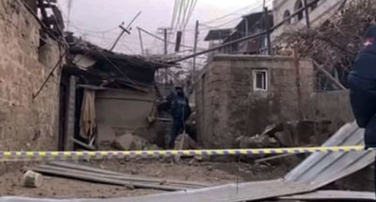 На месте взрыва дома в Ереване. 5 февраля 2024 г. Фото: https://lurer.com/?p=553725&l=ru