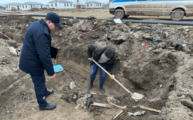 Человеческие останки обнаружены в Ходжалы. Фото: Генпрокуратура Азербайджана. Человеческие останки обнаружены в Ходжалы. Фото: Генпрокуратура Азербайджана.