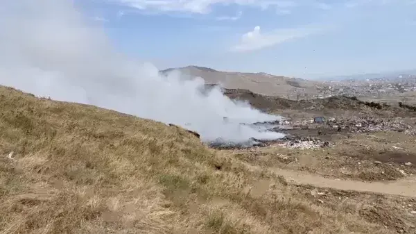 Пожар на свалке под Махачкалой. Фото: Минприроды РД Пожар на свалке под Махачкалой. Фото: Минприроды РД