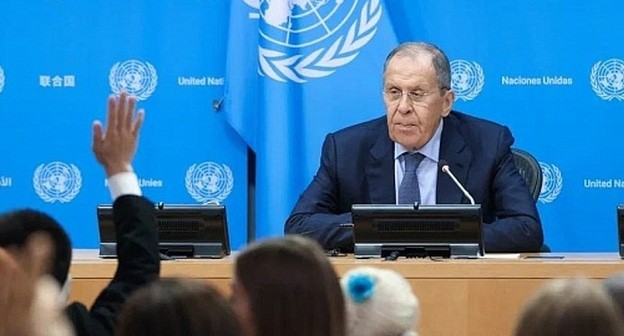 Сергей Лавров на пресс-конференции. 28 сентября 2024 года. Фото: МИД РФ https://www.mid.ru/ru/foreign_policy/news/1972854/ Сергей Лавров на пресс-конференции. 28 сентября 2024 года. Фото: МИД РФ https://www.mid.ru/ru/foreign_policy/news/1972854/