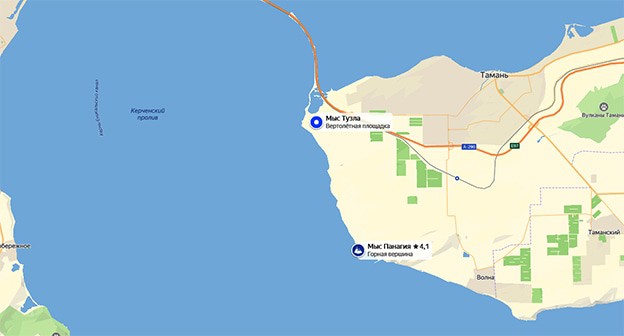 Побережье от мыса Тузла до мыса Панагия. Скриншот https://yandex.ru/maps Побережье от мыса Тузла до мыса Панагия. Скриншот https://yandex.ru/maps