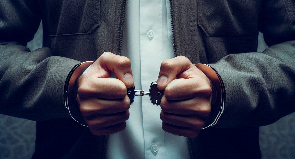 Руки в наручниках. Иллюстрация создана "Кавказским узлом" с помощью ИИ в программе Photoshop Руки в наручниках. Иллюстрация создана "Кавказским узлом" с помощью ИИ в программе Photoshop