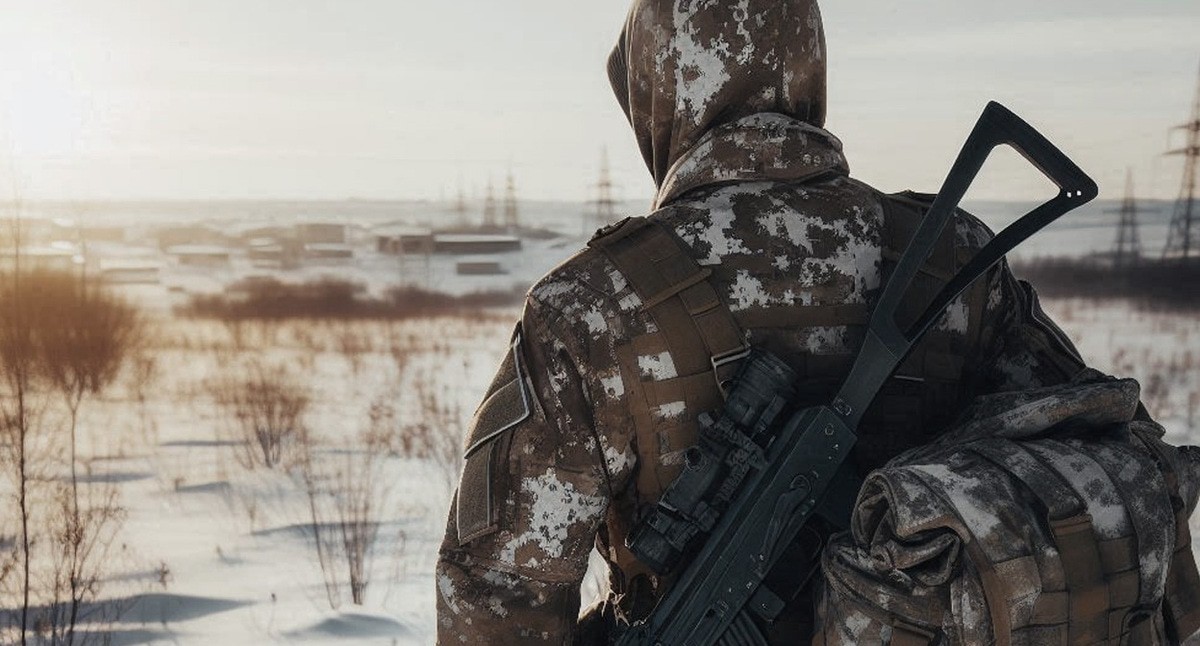 Военный в поле. Иллюстрация создана «Кавказским узлом» с помощью ИИ в программе Photoshop Военный в поле. Иллюстрация создана «Кавказским узлом» с помощью ИИ в программе Photoshop