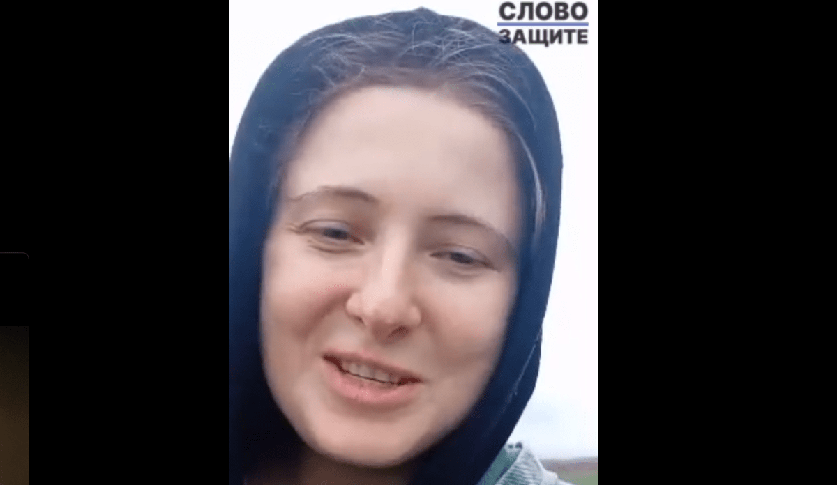 Лена Патяева. Стоп-кадр видео из Telegram-канала "Слово защите" от 20.03.25, https://t.me/endoflaw/467. Лена Патяева. Стоп-кадр видео из Telegram-канала "Слово защите" от 20.03.25, https://t.me/endoflaw/467.