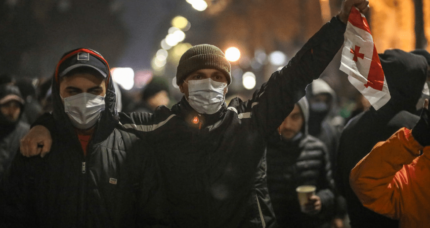 Протесты в Тбилиси. Фото Азиза Каримова для "Кавказского узла". Протесты в Тбилиси. Фото Азиза Каримова для "Кавказского узла".