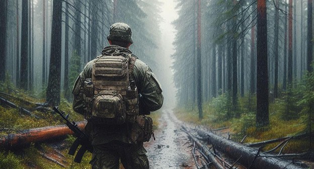 Военнослужащий. Иллюстрация "Кавказского узла", созданная при помощи программы Copilot