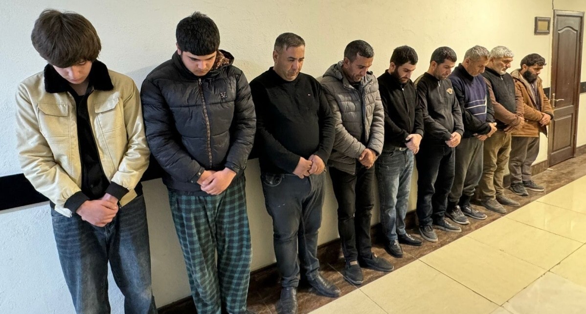 Задержанные после беспорядков в Имишли. Январь 2025 года. Фото пресс-службы МВД Азербайджана. Задержанные после беспорядков в Имишли. Январь 2025 года. Фото пресс-службы МВД Азербайджана.