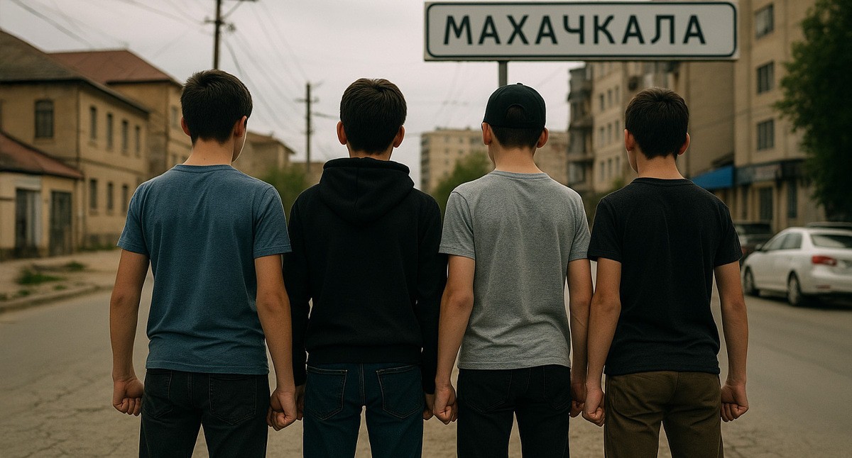 Подростки на улицах Махачкалы. Иллюстрация создана «Кавказским узлом» с помощью ИИ в программе Copilot Подростки на улицах Махачкалы. Иллюстрация создана «Кавказским узлом» с помощью ИИ в программе Copilot