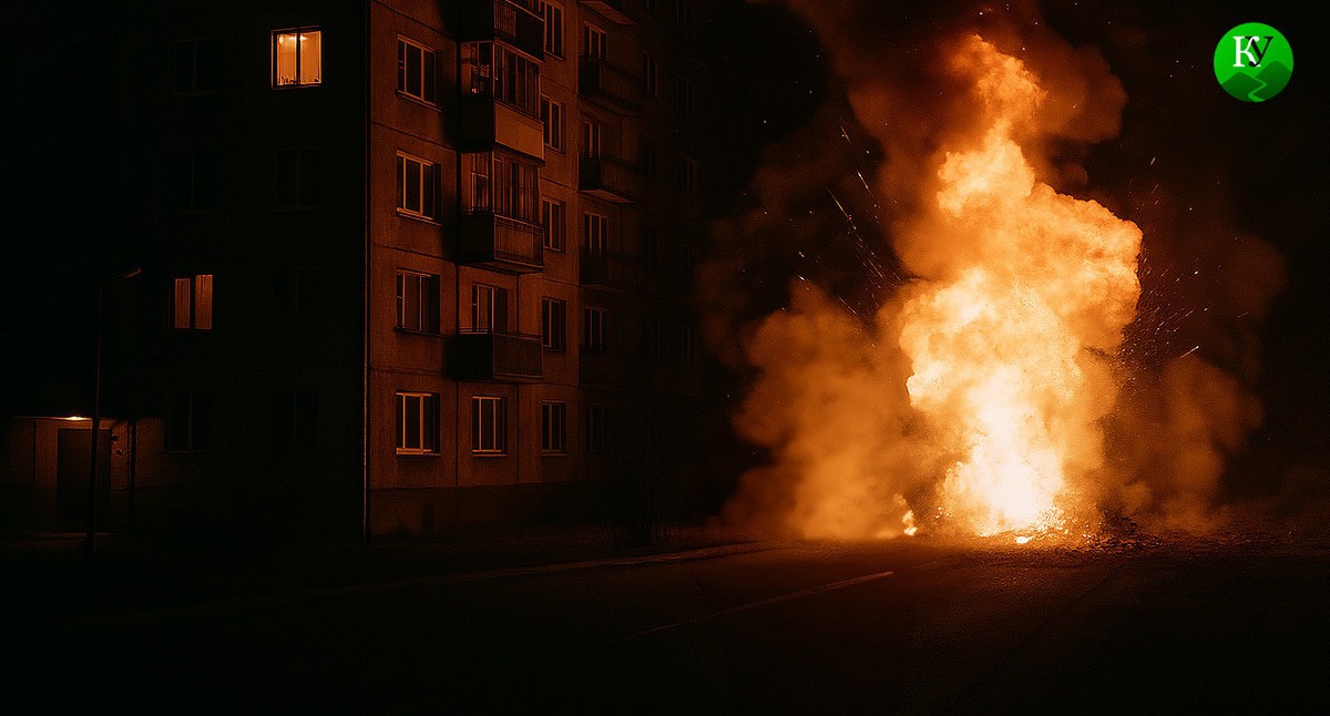 Взрыв у жилого дома. Иллюстрация создана "Кавказским узлом" с помощью ИИ в программе Copilot Взрыв у жилого дома. Иллюстрация создана "Кавказским узлом" с помощью ИИ в программе Copilot