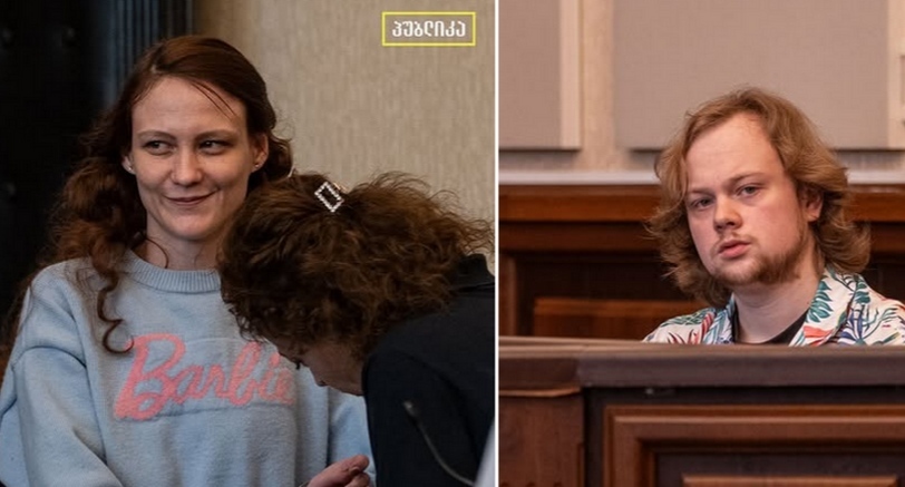 Анастасия Зиновкина и Артем Грибуль в суде. Тбилиси, 26 июня 2025 года. Фото: Natia Leverashvili / Publica Анастасия Зиновкина и Артем Грибуль в суде. Тбилиси, 26 июня 2025 года. Фото: Natia Leverashvili / Publica