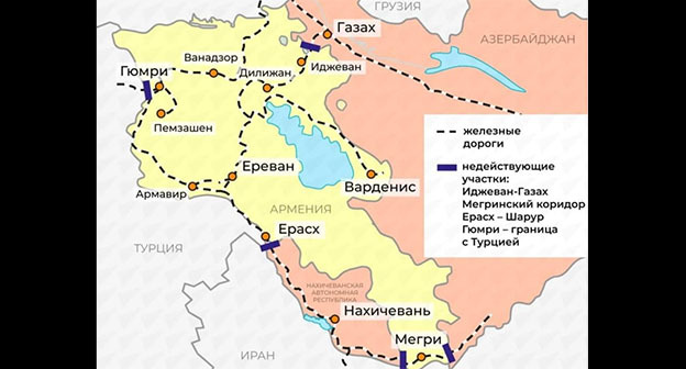 Зангезурский коридор. Фото: https://collab.am/country/put-v-nikuda-istoriya-razvitiya-i-ugasaniya-zheleznyh-dorog-armenii/ Зангезурский коридор. Фото: https://collab.am/country/put-v-nikuda-istoriya-razvitiya-i-ugasaniya-zheleznyh-dorog-armenii/