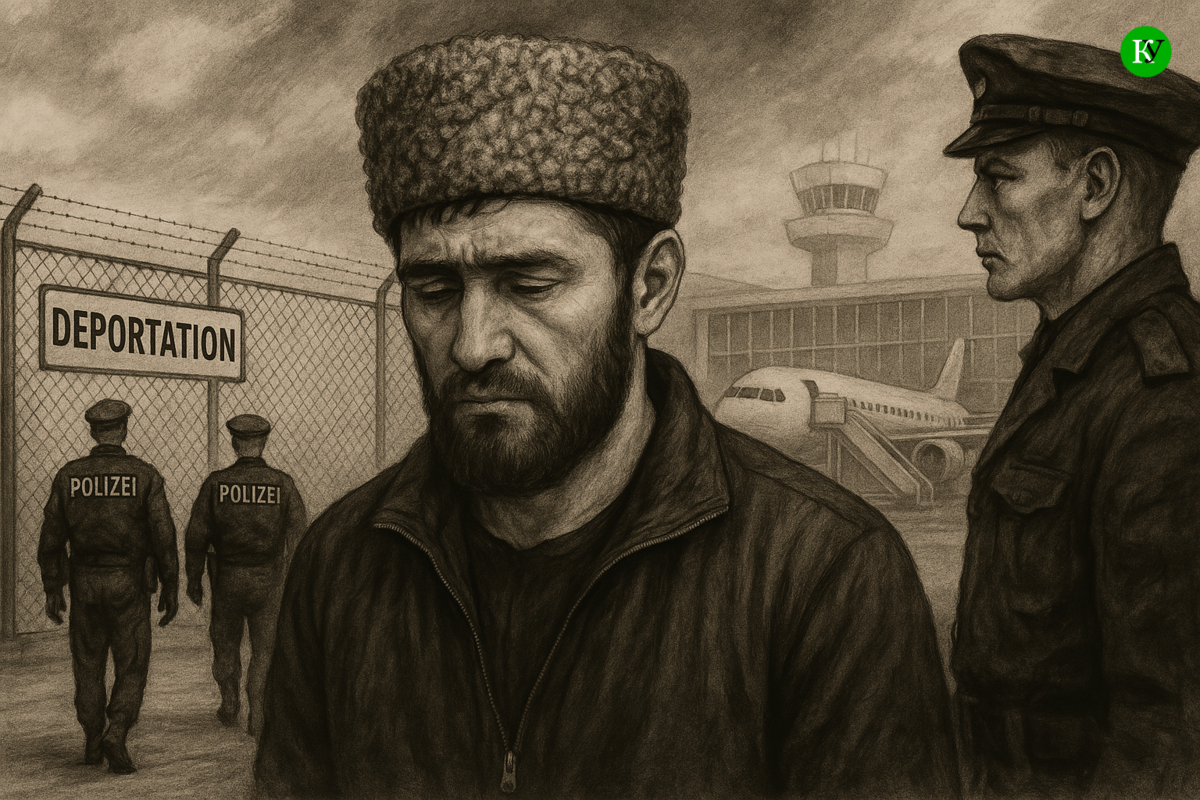 Депортация уроженца Чечни. Иллюстрация создана "Кавказским узлом" с помощью ИИ в программе Copilot. Депортация уроженца Чечни. Иллюстрация создана "Кавказским узлом" с помощью ИИ в программе Copilot.