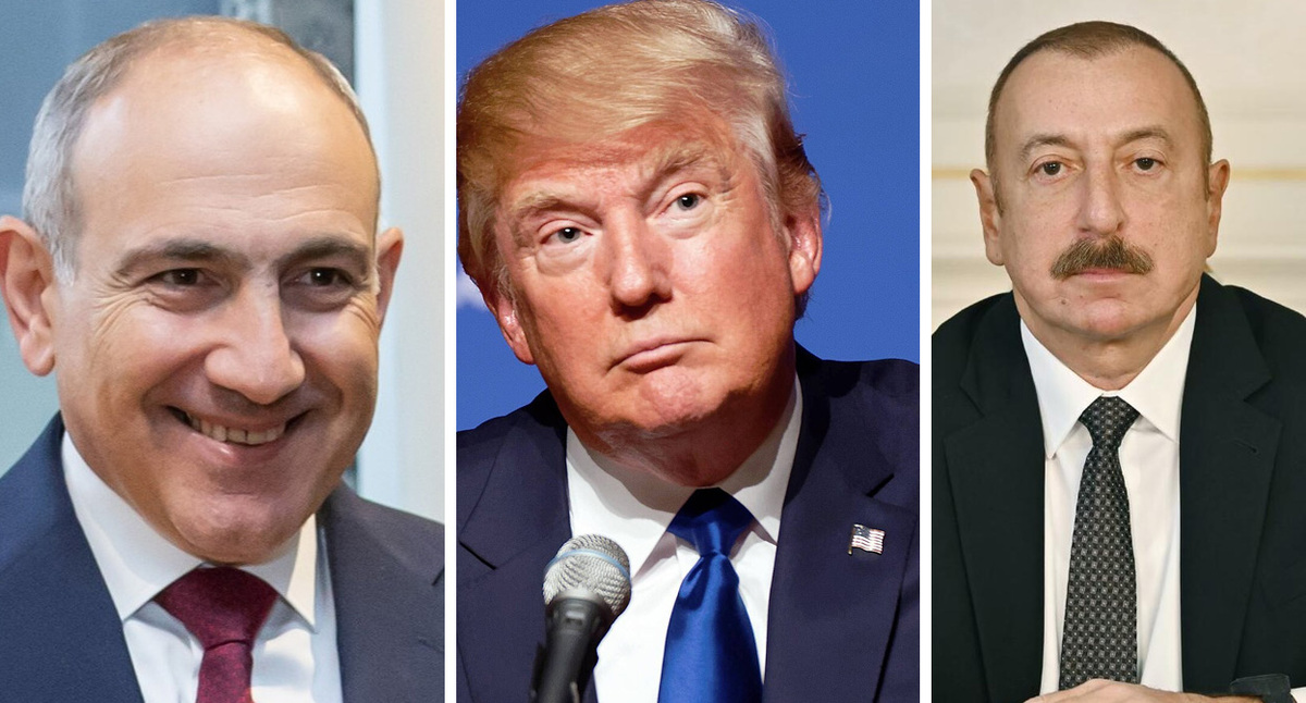 Пашинян, Трамп, Алиев. Коллаж "Кавказского узла". Фото: wikipedia.org Пашинян, Трамп, Алиев. Коллаж "Кавказского узла". Фото: wikipedia.org
