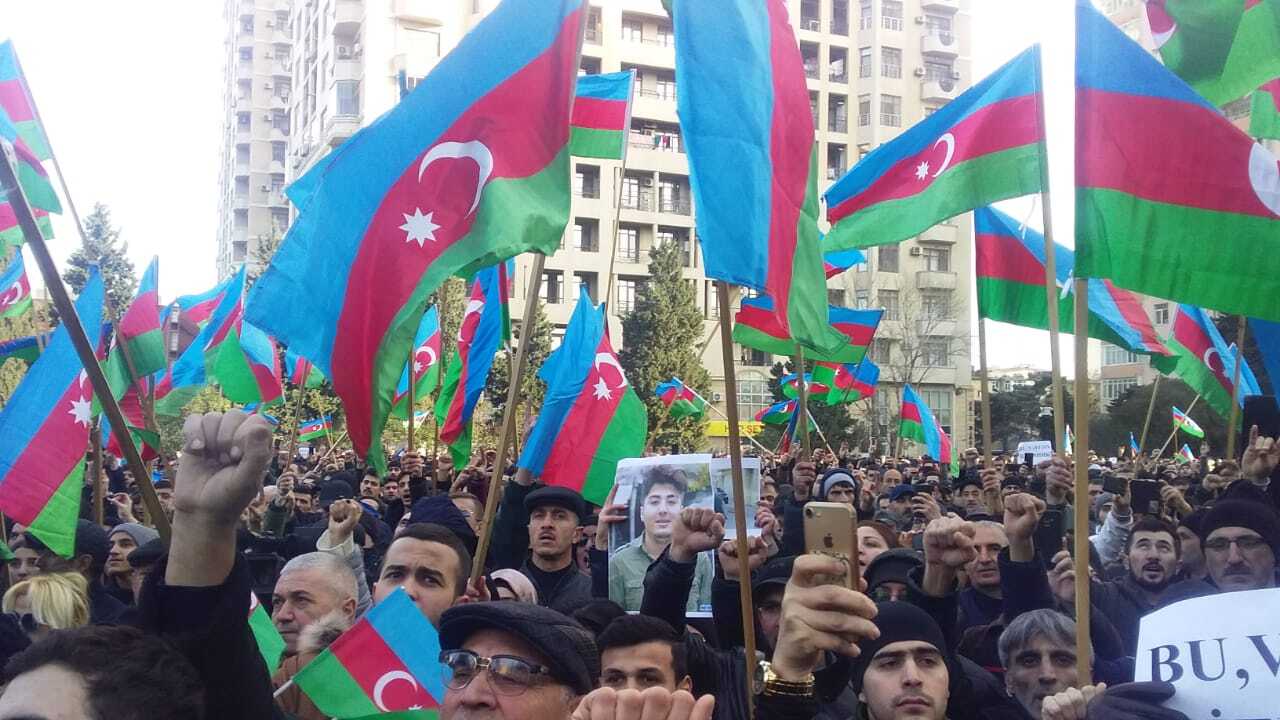 Митинг в Баку, январь 2019 г. Фото Мейдан ТВ. Митинг в Баку, январь 2019 г. Фото Мейдан ТВ.