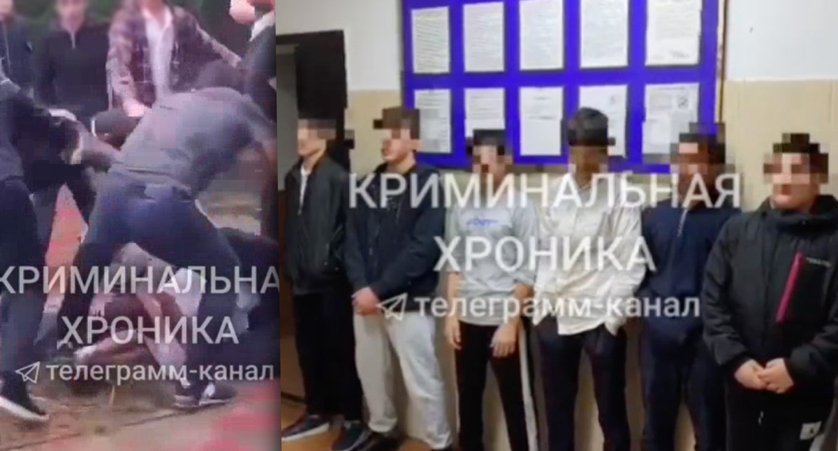 Драка и задержанные. Кадры из видео: t.me/criminal_chronicle Драка и задержанные. Кадры из видео: t.me/criminal_chronicle