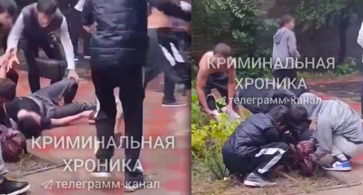 Драка подростков. Кадры из видео: t.me/criminal_chronicle Драка подростков. Кадры из видео: t.me/criminal_chronicle