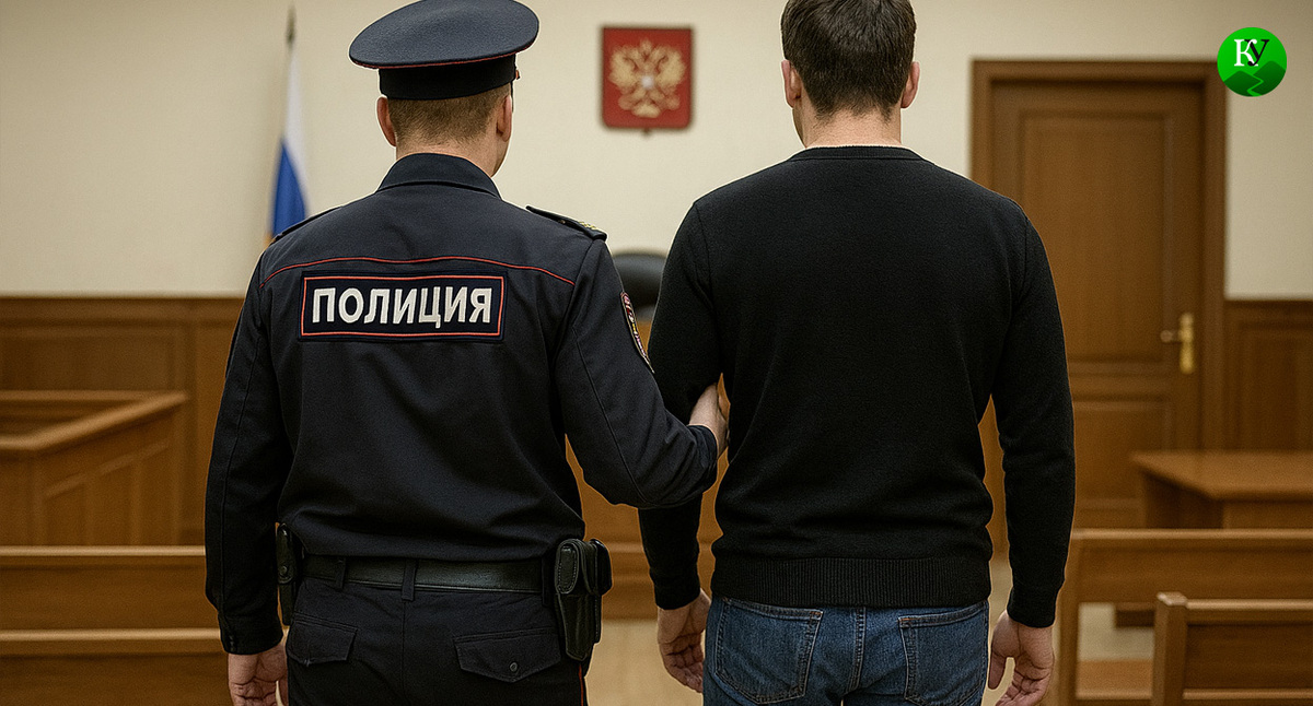 Полицейски выводит арестованного из зала суда. Иллюстрация создана «Кавказским узлом» с помощью ИИ в программе Copilot Полицейски выводит арестованного из зала суда. Иллюстрация создана «Кавказским узлом» с помощью ИИ в программе Copilot