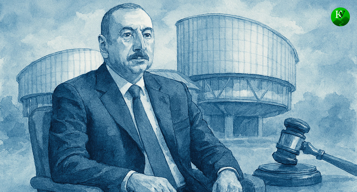Aliyev and the ECHR building. Illustration created by Caucasian Knot using AI in the Copilot program. Aliyev and the ECHR building. Illustration created by Caucasian Knot using AI in the Copilot program.