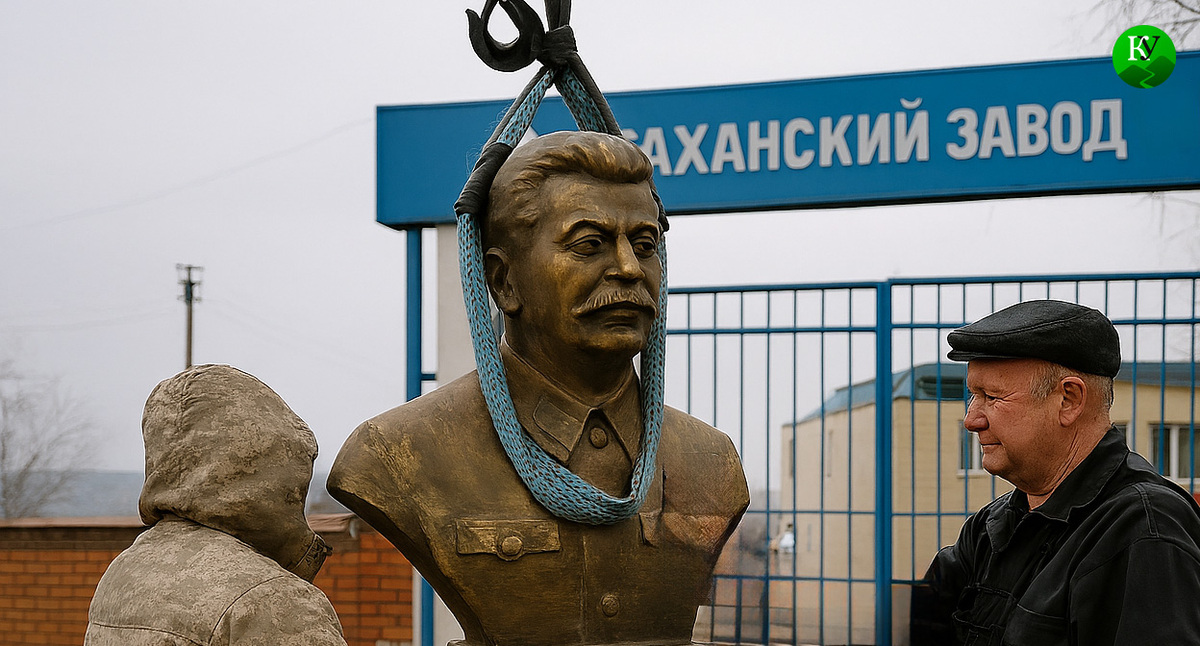 Установка бюста Сталина. Иллюстрация создана "Кавказским узлом" с помощью ИИ в программе Copilot Установка бюста Сталина. Иллюстрация создана "Кавказским узлом" с помощью ИИ в программе Copilot