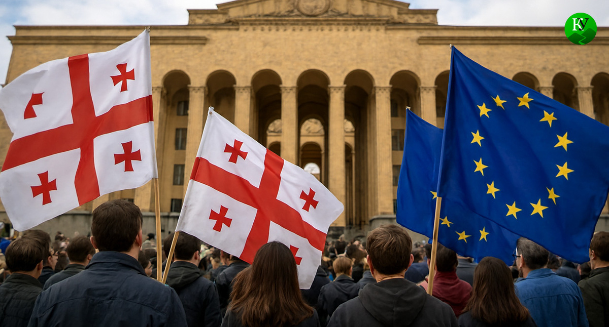 Протест у парламента Грузии. Иллюстрация создана «Кавказским узлом» с помощью ИИ в программе Copilot Протест у парламента Грузии. Иллюстрация создана «Кавказским узлом» с помощью ИИ в программе Copilot