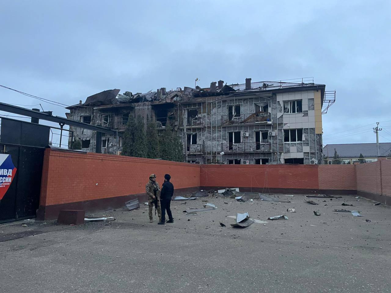 Последствия атаки БПЛА 2 декабря 2025 года в Ачхой-Мартане. Фото: Тумсо Абдурахманов* / Telegram