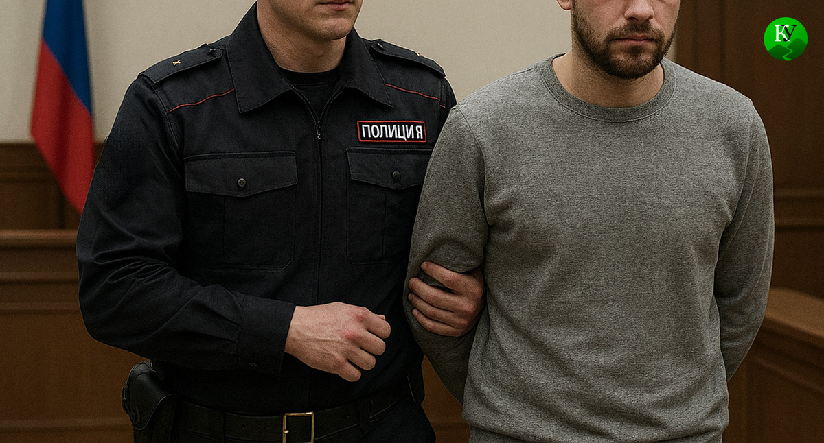 Осужденного выводят из зала суда. Иллюстрация создана «Кавказским узлом» с помощью ИИ в программе Copilot