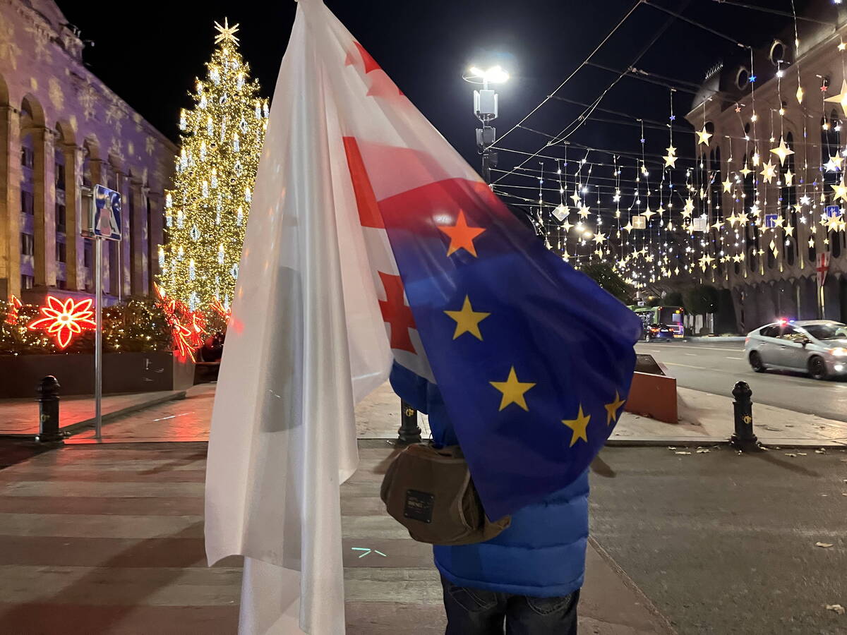 Протестующий у парламента Грузии. Фото "Кавказского Узла". Протестующий у парламента Грузии. Фото "Кавказского Узла".