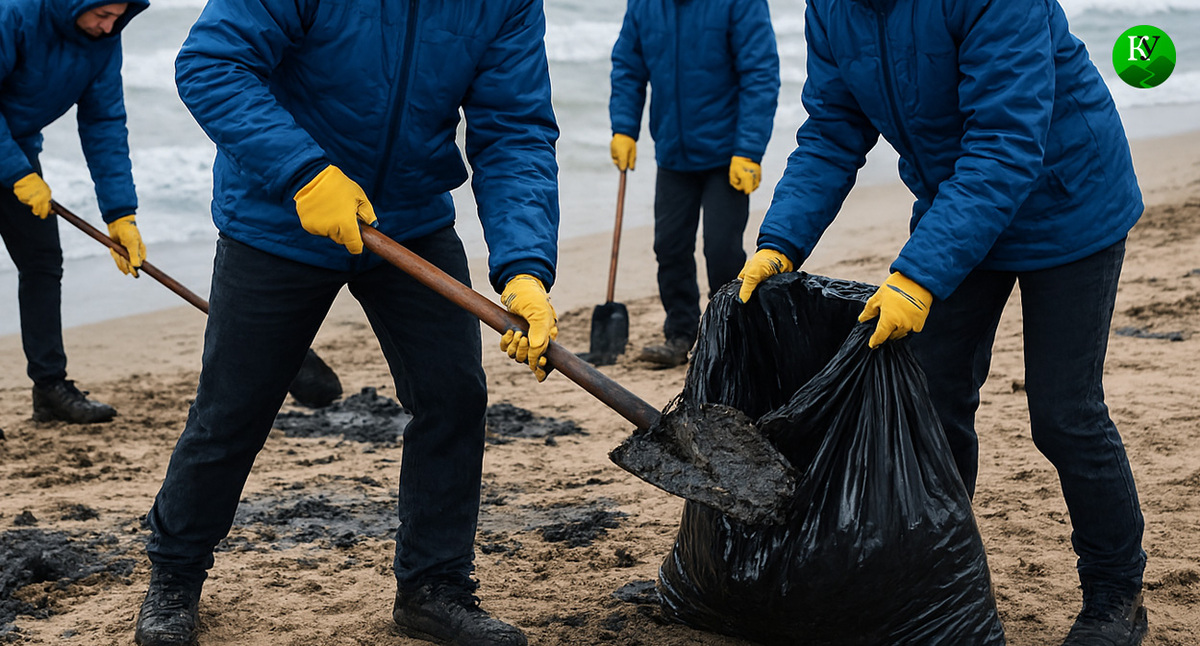 Volunteers clean up pollution. Illustration created by Caucasian Knot using AI in the Copilot program. Volunteers clean up pollution. Illustration created by Caucasian Knot using AI in the Copilot program.