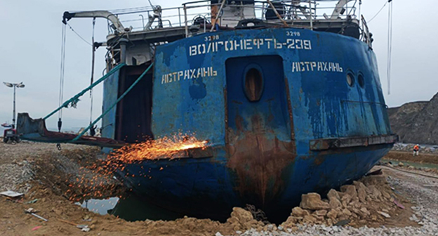 Танкер "Волгонефть-239". Скриншот из телеграм-канала Минтранса России https://t.me/Mintrans_Russia/5056 Танкер "Волгонефть-239". Скриншот из телеграм-канала Минтранса России https://t.me/Mintrans_Russia/5056
