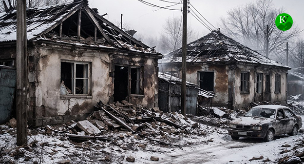 Разрушенные дома. Иллюстрация создана "Кавказским узлом" при помощи ИИ в программе Copilot Разрушенные дома. Иллюстрация создана "Кавказским узлом" при помощи ИИ в программе Copilot