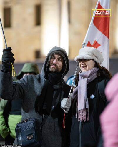 Сторонники евроинтеграции на акции протеста в Тбилиси в 414-й день протестов. Фото: Tabula / Facebook Сторонники евроинтеграции на акции протеста в Тбилиси в 414-й день протестов. Фото: Tabula / Facebook