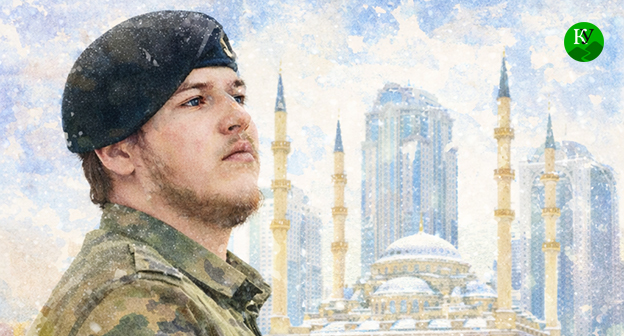 Адам Кадыров. Изображение создано "Кавказским узлом" при помощи ИИ в программе Copilot.