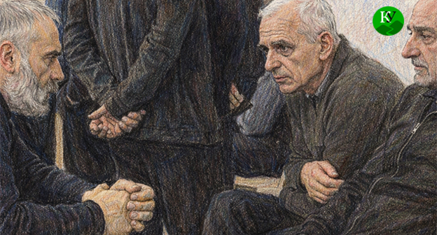 Лидеры Карабаха в зале суда. Иллюстрация создана "Кавказским узлом" при помощи ИИ в программе Copilot Лидеры Карабаха в зале суда. Иллюстрация создана "Кавказским узлом" при помощи ИИ в программе Copilot