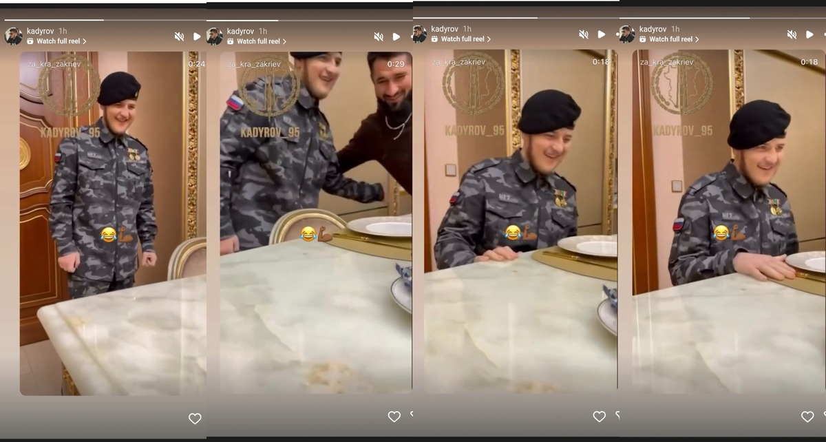 Кадры сторис Адама Кадырова (Dustum / Instagram*). Коллаж "Кавказского узла". Кадры сторис Адама Кадырова (Dustum / Instagram*). Коллаж "Кавказского узла".