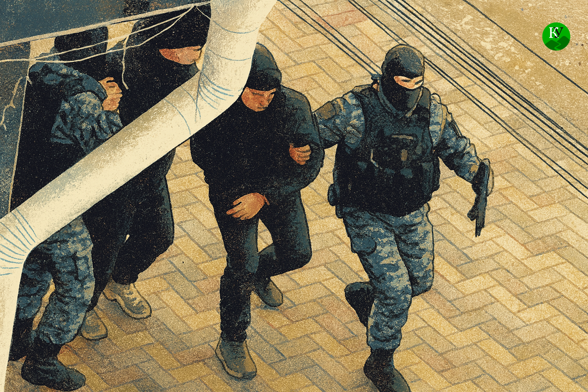 Задержание стрелка в Анапе. Иллюстрация создана "Кавказским узлом" с помощью ИИ в программе Copilot