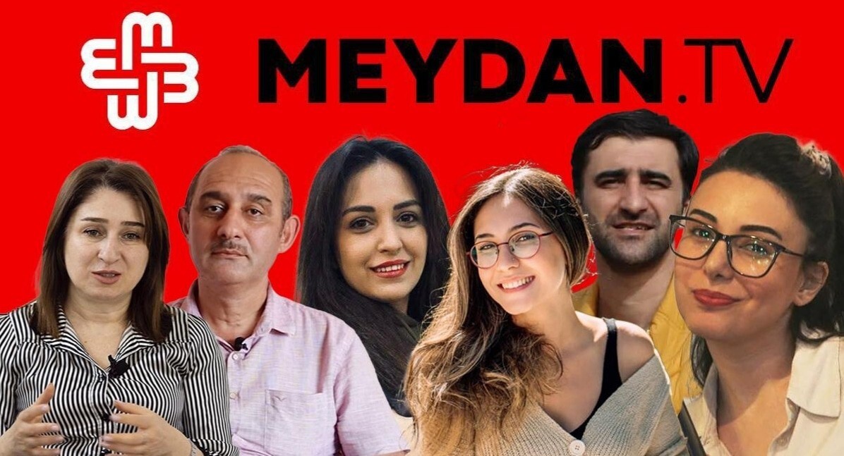 Арестованные по делу Meydan TV. Фото и коллаж: Meydan TV https://www.meydan.tv/ru/article/mezhdunarodnye-npo-osudili-zaderzhaniya-sotrudnikov-mejdan-tv/ Арестованные по делу Meydan TV. Фото и коллаж: Meydan TV https://www.meydan.tv/ru/article/mezhdunarodnye-npo-osudili-zaderzhaniya-sotrudnikov-mejdan-tv/