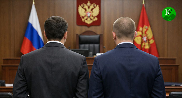 Мужчины в зале суда. Иллюстрация создана "Кавказским узлом" при помощи ИИ в программе Copilot Мужчины в зале суда. Иллюстрация создана "Кавказским узлом" при помощи ИИ в программе Copilot